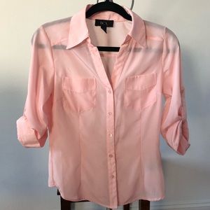 BCX Button-Up Light Pink Dress Shirt